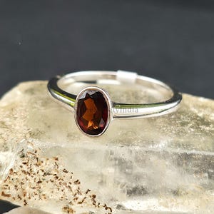 Natural Garnet Gemstone Ring 925 Sterling Silver Handmade Jewelry January Birthstone Best Gift For Her