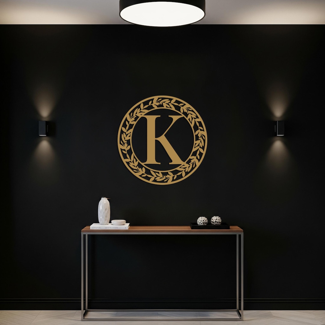 Personalized Monogram Metal Wall Art, Custom Letter Wall Decor, Luxury ...