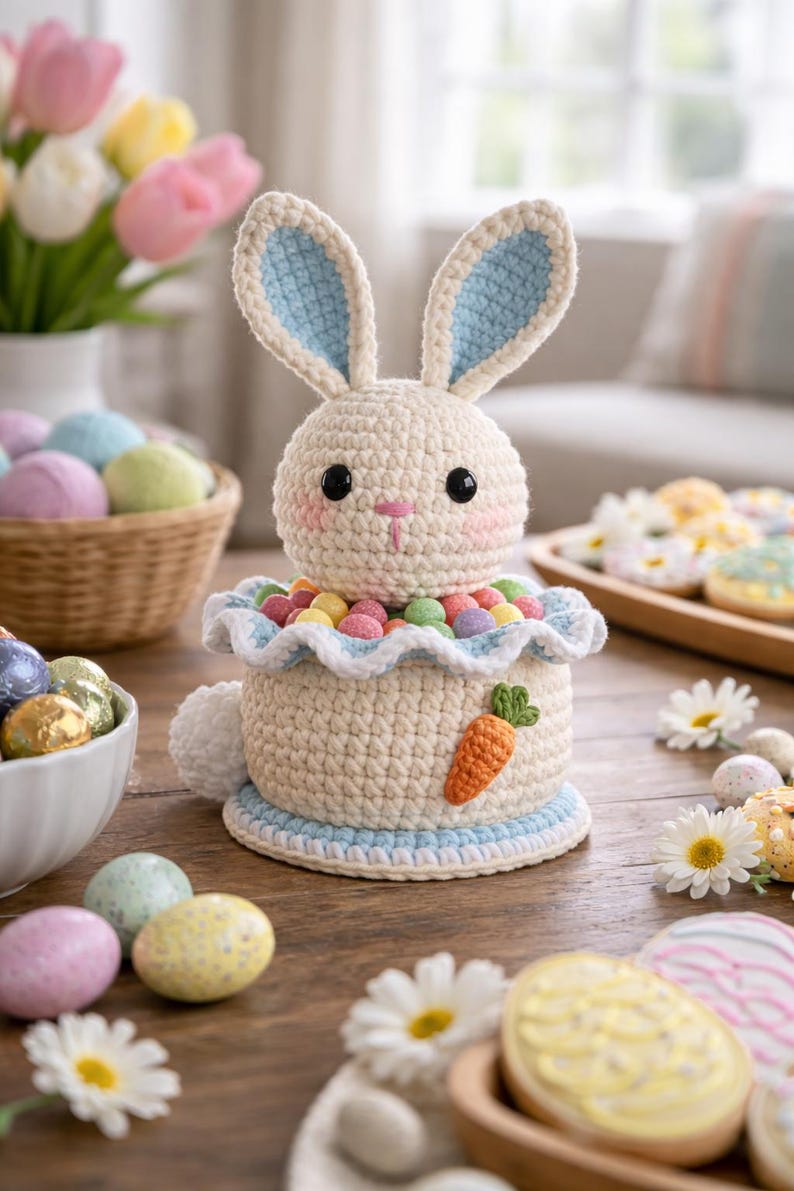 Crochet Easter Bunny Basket Pattern PDF | Instant Digital Download - Etsy