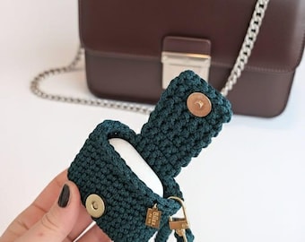 Crochet AirPods Case with Wrist Strap | Handmade Earbuds Cover | Instant Download PDF