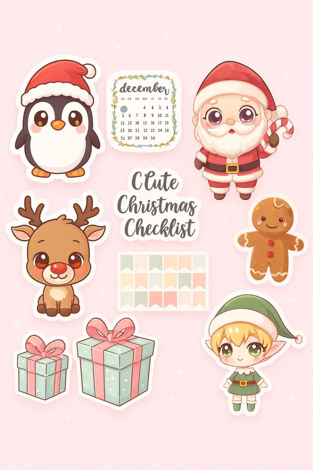 Christmas Sticker Set Printable | Digital Planner Stickers | Instant ...