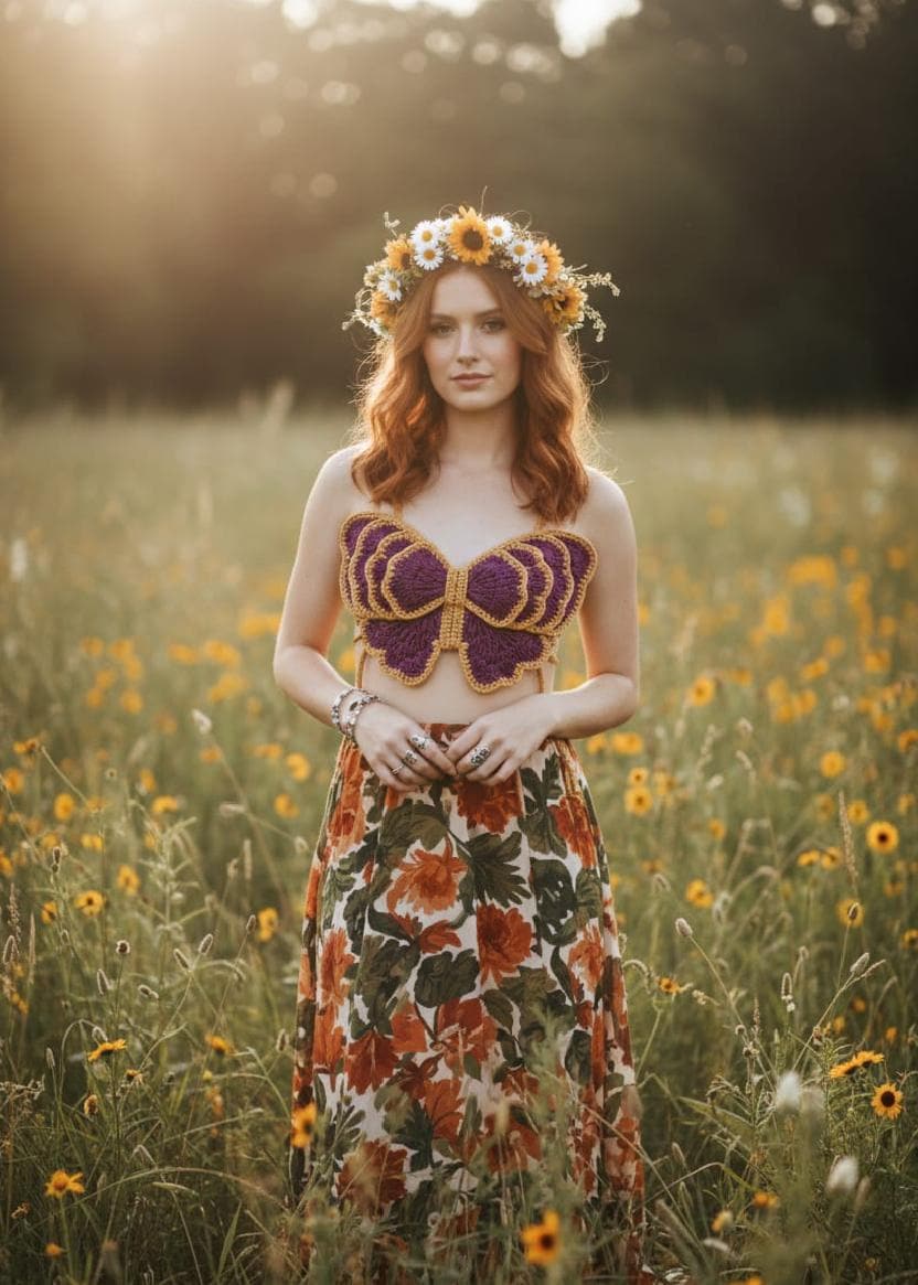 Butterfly Crochet Top Pattern Boho Festival Bralette