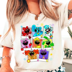 Camiseta prototipo de Poppy Playtime, camiseta del juego de terror First Creation, merchandising de Huggy Wuggy Poppy Playtime, cosplay de Lily Lovebraids