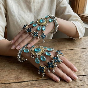 Boho Statement Handkedja | Afghanskt Tribal Ringarmband | Färgglatt Hathphool Slavarmband | Smycken för Magdansfestivalen