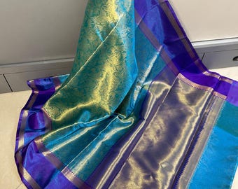 Banarasi Kanjivaram Soft Tissue Silk Saree | Wedding Brocade