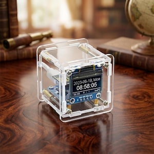 DIY Digital Weather Clock Kit, ESP8266 Mini WiFi Clock, Soldering Practice STEM Kit, Educational Gift for Adults & Kids