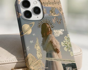 Abstract Collage iPhone Case, Romantic Cover, Indie Music Art Phone Protection