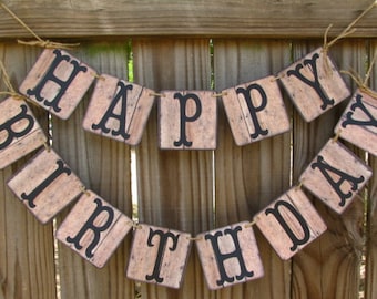 Barn Wood Look Birthday Banner, Personalized birthday, Rustic Party Decor, Cowboy Theme Party, 80th Birthday, Gender Neutral Party Decor