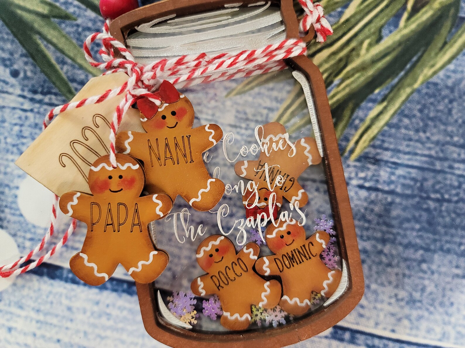 Personalized Grandparents Gingerbread Cookie Jar Ornament Etsy