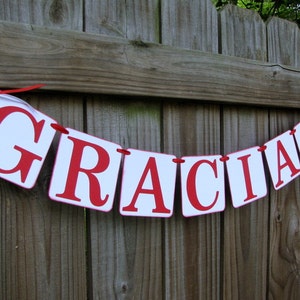 Gracias Banner, Photo prop, Spanish, Latino wedding decor, Thank you banner, Wedding Garland image 4