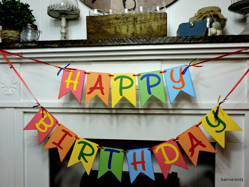 Happy Birthday Banner Name Banner Custom Birthday Banner Etsy