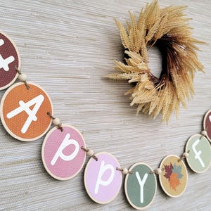 Happy Fall Banner, Boho Colors, Rustic Fall Mantle, Fall Home Decor