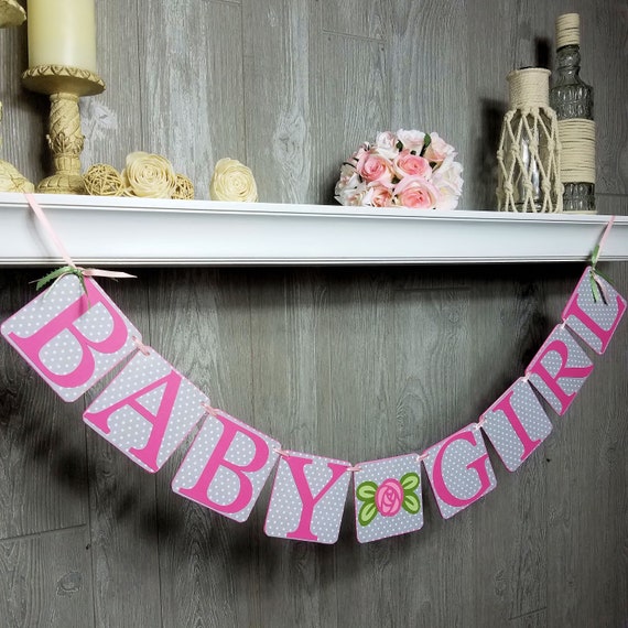 Floral Baby Shower Decor Baby Girl Banner Gender Reveal Etsy