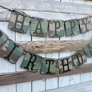 Camo Birthday Banner, Military Birthday, Deer Hunters, Retirement, Baby shower, Welcome Home, Just Hitched, custom add a name