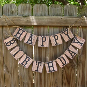 Barn Wood Look Birthday Banner, Personalized birthday, Rustic Party Decor, Cowboy Theme Party, 80th Birthday, Gender Neutral Party Decor image 3