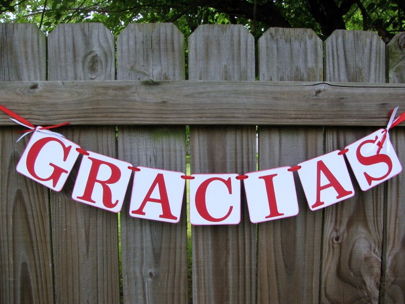 Gracias Banner, Photo prop, Spanish, Latino wedding decor, Thank you banner, Wedding Garland image 5