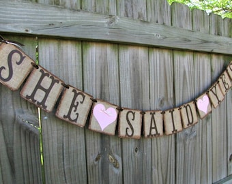 Rustic Bridal Shower, Couples Shower, Burlap Banner, She Said Yes, Engagement Party Decor, Burlap Banner, Photo Prop, Cowgirl, Barn, Ranch