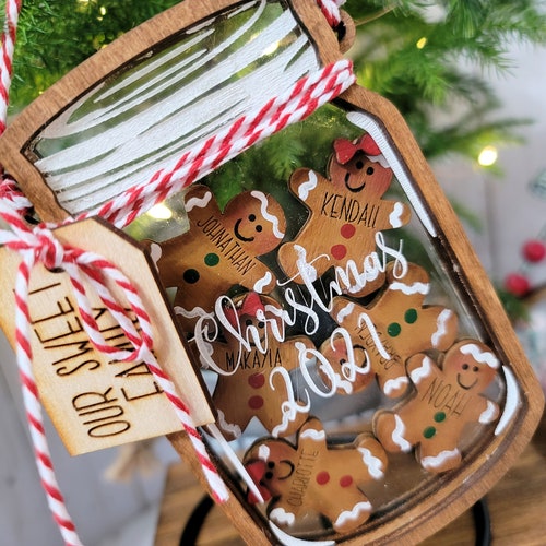 Personalized Family Ornament Custom Gingerbread Cookie Jar Etsy