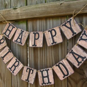 Barn Wood Look Birthday Banner, Personalized birthday, Rustic Party Decor, Cowboy Theme Party, 80th Birthday, Gender Neutral Party Decor image 4