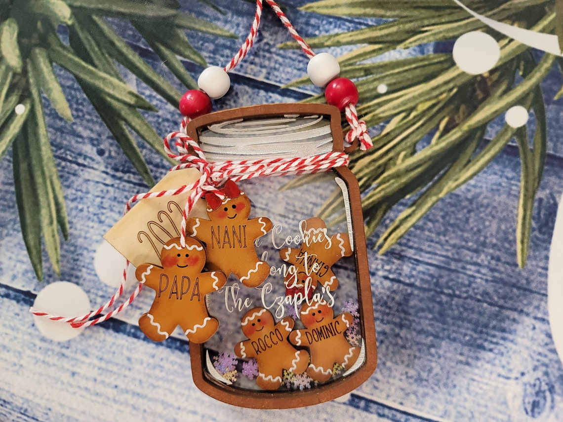 Personalized Grandparents Gingerbread Cookie Jar Ornament Etsy