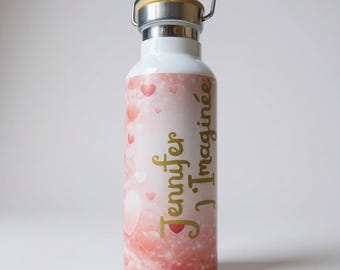 Personalized 500ml stainless steel water bottle – Custom-made – Unique & sustainable gift – Handmade