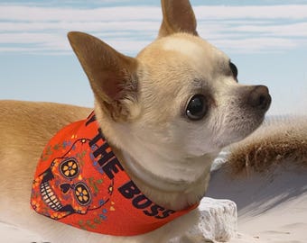 Personalized dog bandana – Custom-made dog accessory – 2 sizes available – Handmade