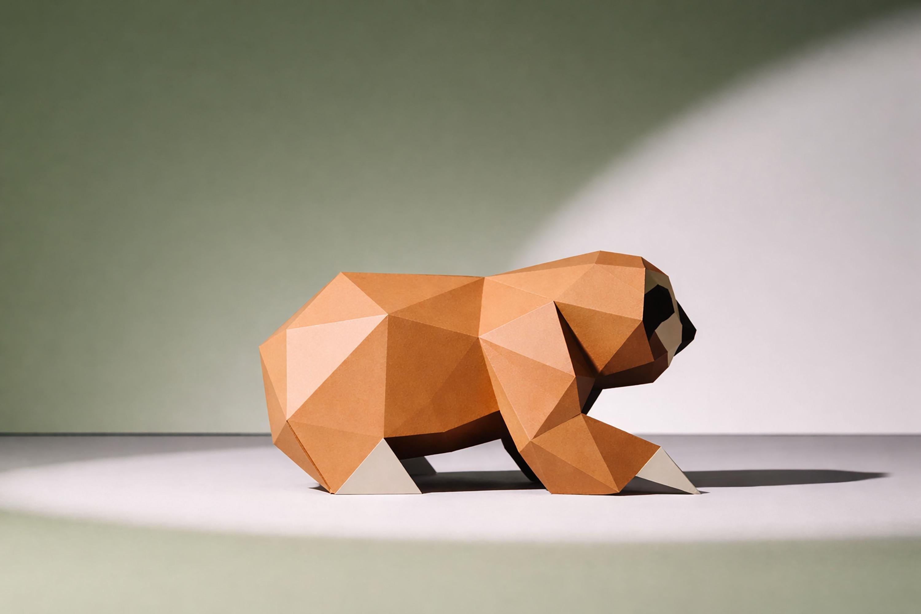 Papercraft Sloth Templete Shy Sloth Low Poly Papercraft Model Template (digital Download) - Etsy