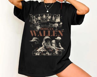 Morgan Wallen Concert Tour Graphic T-Shirt, Unisex Black Cotton Tee, Morgan Wallen Fan Gift