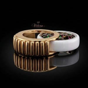 14K Solid Gold Oura Ring Gen 5 Cover, Ribbed Smart Ring Sleeve, Luxury Oura Ring Protector, Textured Oura Gen 4, 5 Ring Accessory For Women