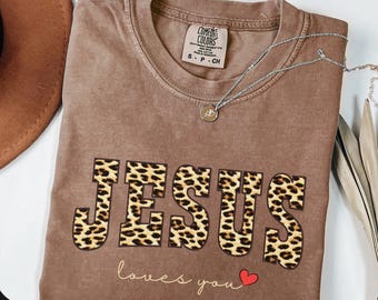 Comfort Colors® Jesus Loves You Shirt Christian Tee Women Religious Shirt Gift for Christian Mama Clothing Bible Verse Faith