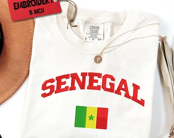 Comfort Colors® Besticktes Senegal-Trikot, perfektes Geschenk für Fußballliebhaber, 2026 Fußball-Senegal-Flaggen-Shirt
