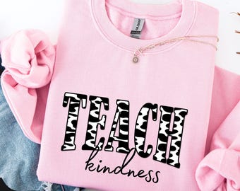 Teach Kindness Sweatshirt, süßes Lehrer Sweatshirt, Geschenk für Lehrer, Schulanfang, Lehrer Hoodie. Schulshirt,
