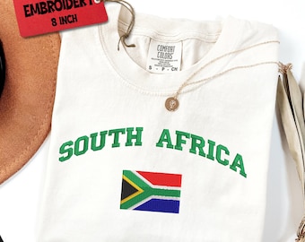 Comfort Colors® Besticktes Südafrika-Trikot, perfektes Geschenk für Fußballliebhaber, 2026 Fußball-Südafrika-Flaggen-Shirt