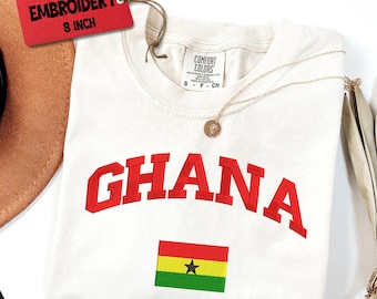 Comfort Colors® Besticktes Ghana-Trikot, perfektes Geschenk für Fußballliebhaber, 2026 Fußball-Ghana-Flaggen-Shirt