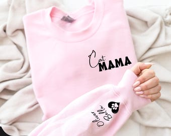 Benutzerdefiniertes Katzenliebhaber-Sweatshirt: Personalisiertes Haustier Namenshülle, Geschenk für Katzenliebhaber