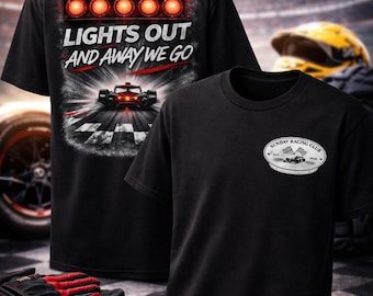 Lights Out And Away We Go Racing T-Shirt | Motorsport Graphic Tee | Sunday Racing Club