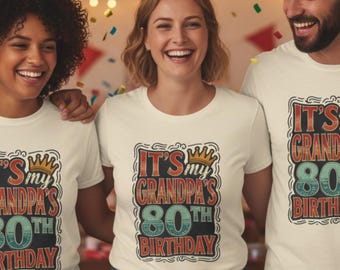 Grandpa's 80th Birthday Party Shirt, Guest Squad Tee, 1945 Retro Gift