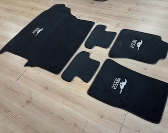 For Mustang pony 50 years Floor and trunk mats carpet black set of 5 2015-24