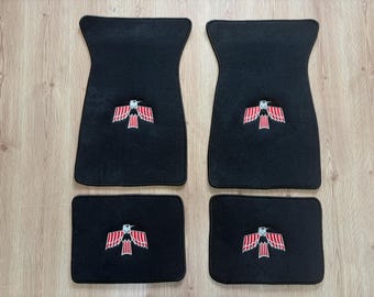 For Pontiac Firebird velour floor mat mats carpet black set of4 1967-73