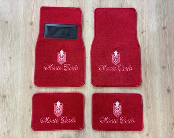 Juego de 4 alfombrillas rojas para Monte Carlo (1970-90)