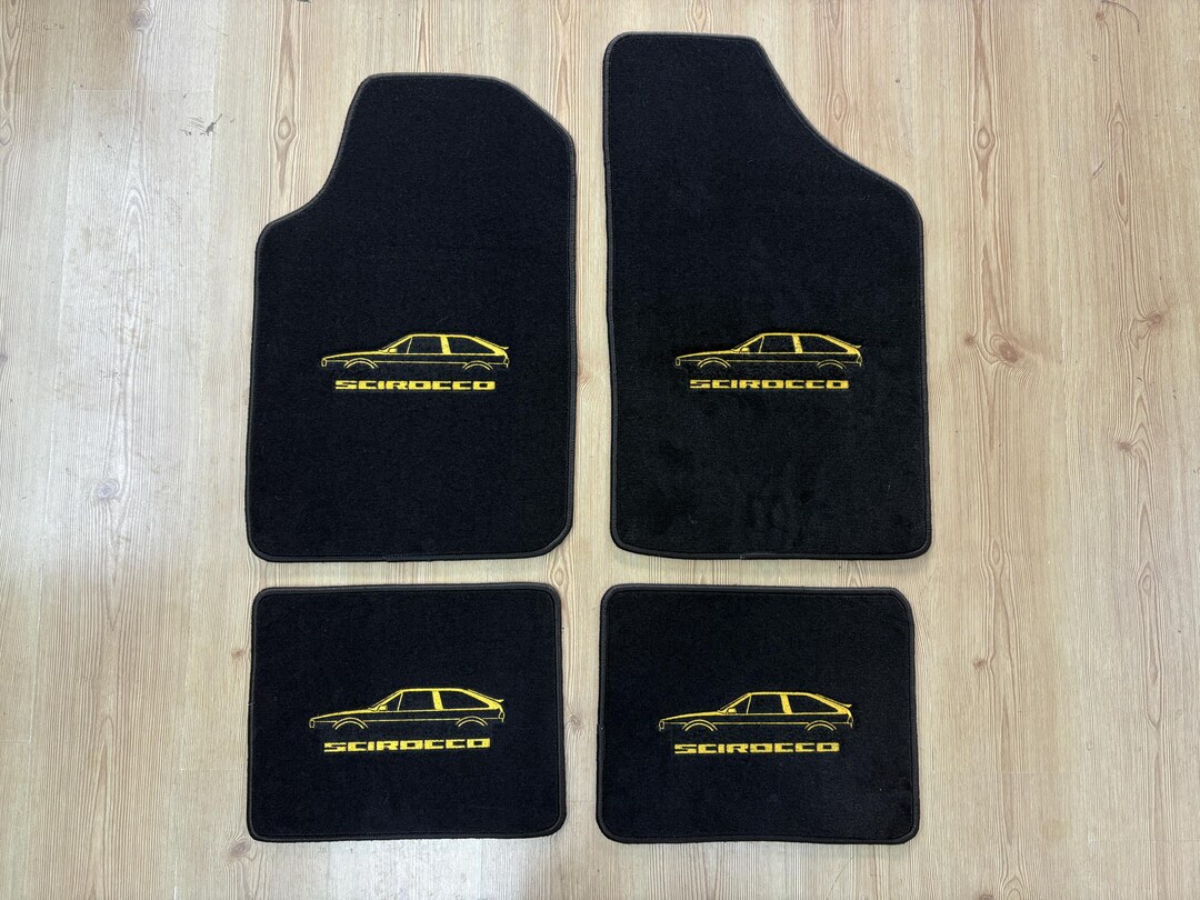 VW Scirocco Mk2 Velour Floor Mats: Black Carpet Set of 4 Pcs (1982-92 ...