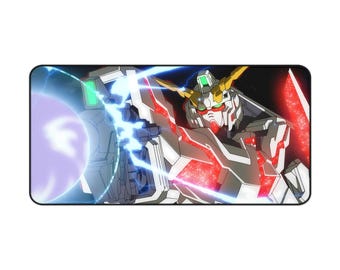 Gundam Unicorn Desk Pad, Mecha Anime Extended Mouse Pad, Sci-Fi Battlestation Deskmat, Unique Anime Gift, Gundam Setup Decor