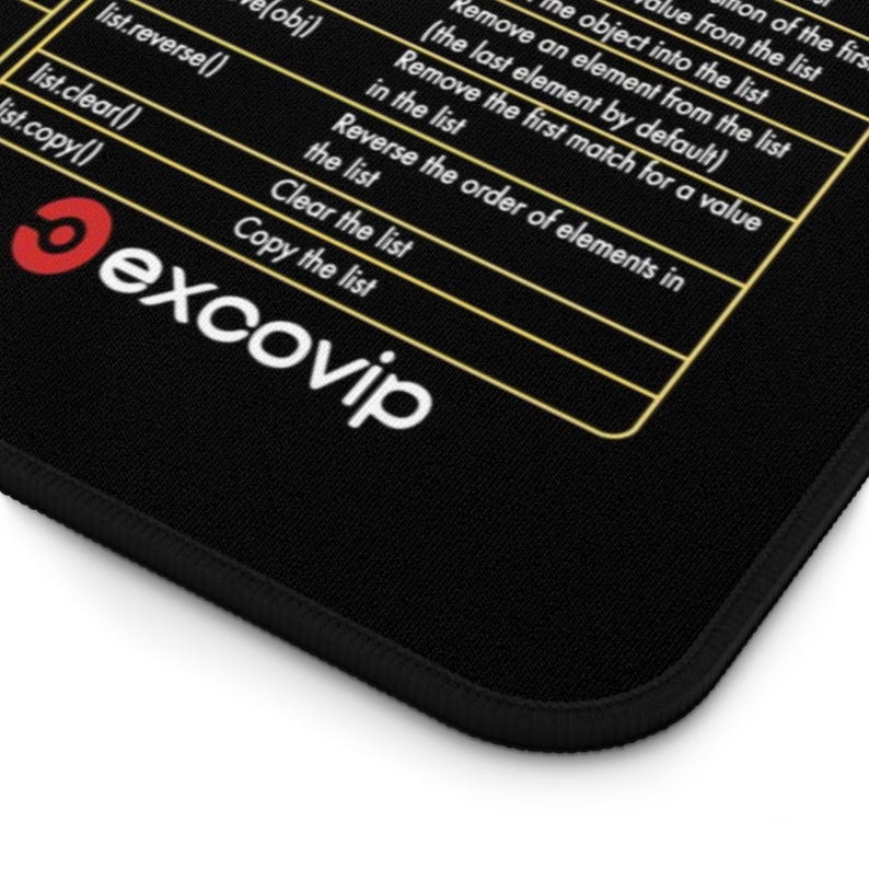 Alfombrilla de escritorio con hoja de trucos de Python, alfombrilla de ratón con atajos de programación, alfombrilla de escritorio grande para programadores, regalo para ingenieros de software, decoración de oficina para técnicos informáticos imagen 4