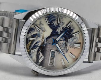 Seiko Wave Automatic Watch: Silver Stainless Steel, Japan Made