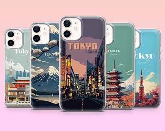 Japan Phone Case Tokyo City Cover for iPhone 17Pro, 16, 15, 14, 13, 12, Samsung S25, S24, S23Fe, S22, A16, A26, A56, Pixel 10, 9Pro