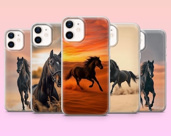 Horse Phone Case Equestrian Animal Cover for iPhone 17Pro, 16, 15, 14, 13, 12, Samsung S25, S24, S23Fe, S22, A16, A26, A56, Pixel 10, 9Pro