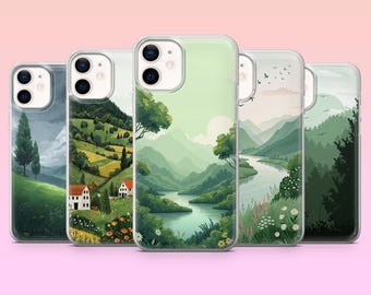 Mountain Phone Case Landscape Forest Cover for iPhone 17Pro, 16, 15, 14, 13, 12, Samsung S25, S24, S23Fe, S22, A16, A26, A56, Pixel 10, 9Pro