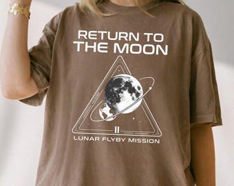 Comfort Colors® Artemis 2 Crew Shirt Return To The Moon Lunar Flyby Vintage Graphic Tee