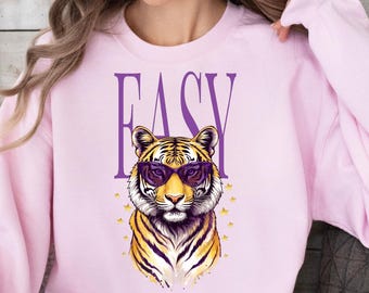 Easy Tiger Vogue Sweatshirt, Preppy Summer Coastal Bay Shirt, Coquette Girly Trendy Kid Design, Funny Sarcastic Shirt