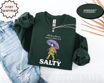 Salty Girl Sweatshirt: Women's Vintage Cotton Blend T-Shirt
